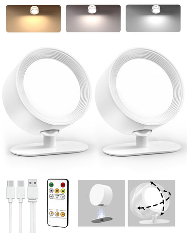 AMETHEUS LED wall light with rechargeable battery for cordless setup