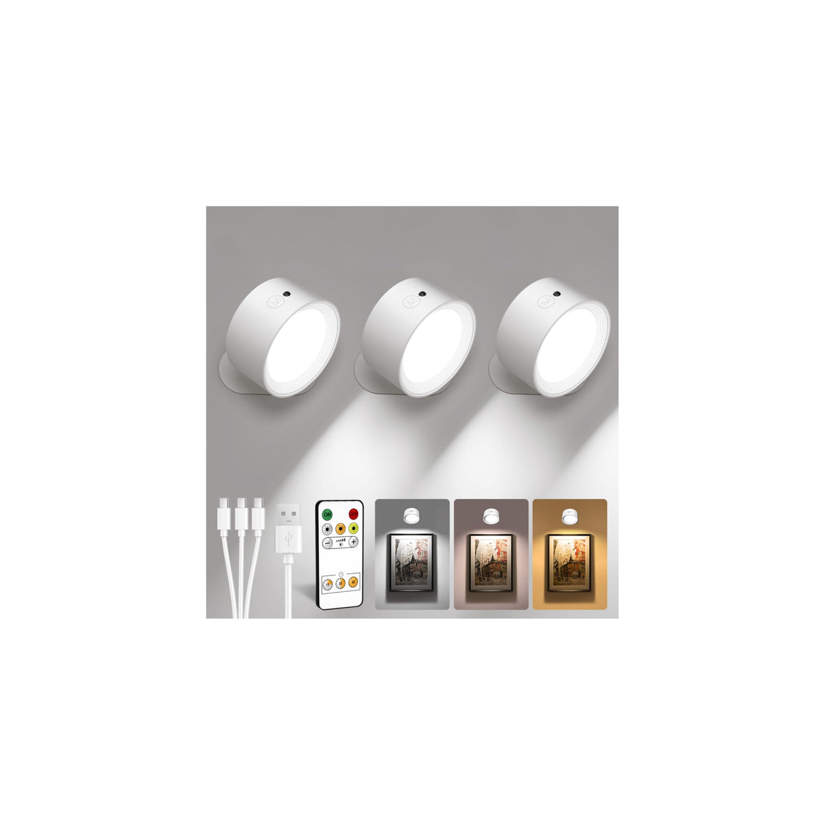 AMETHEUS LED wall light with remote control for convenient brightness adjustment