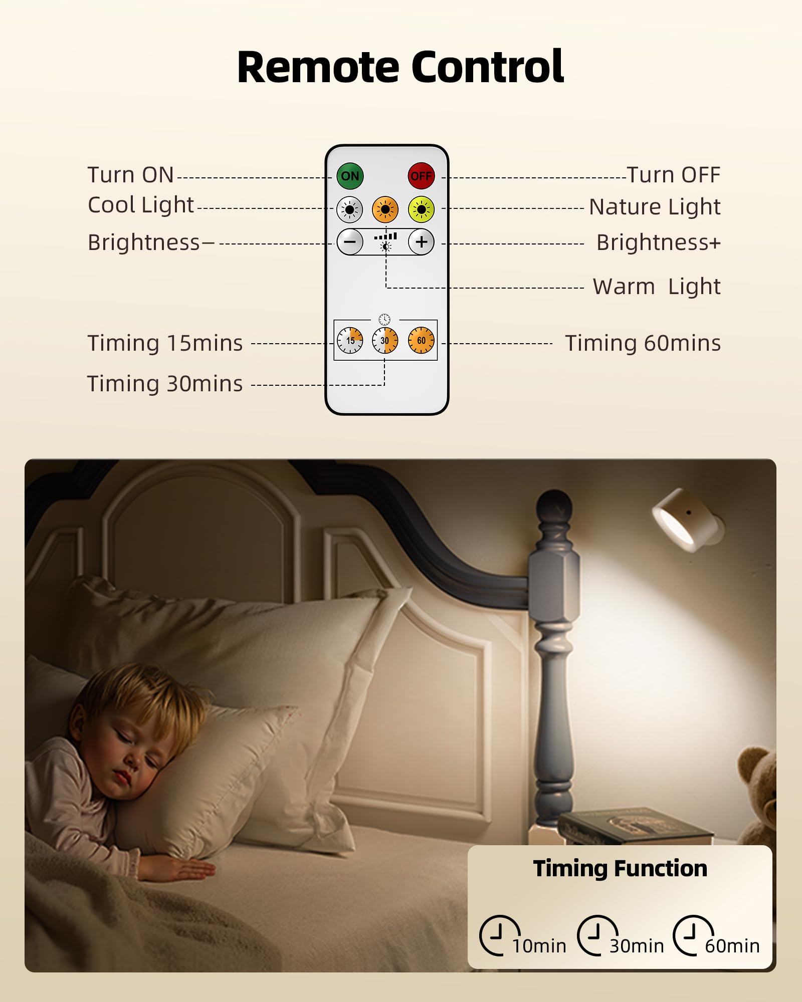 AMETHEUS LED wall light with touch control for quick dimming