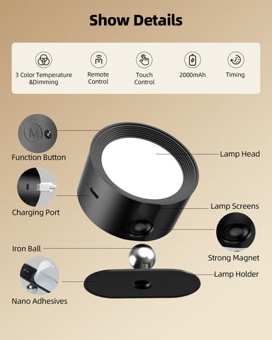 AMETHEUS wall light USB-C charging cable included