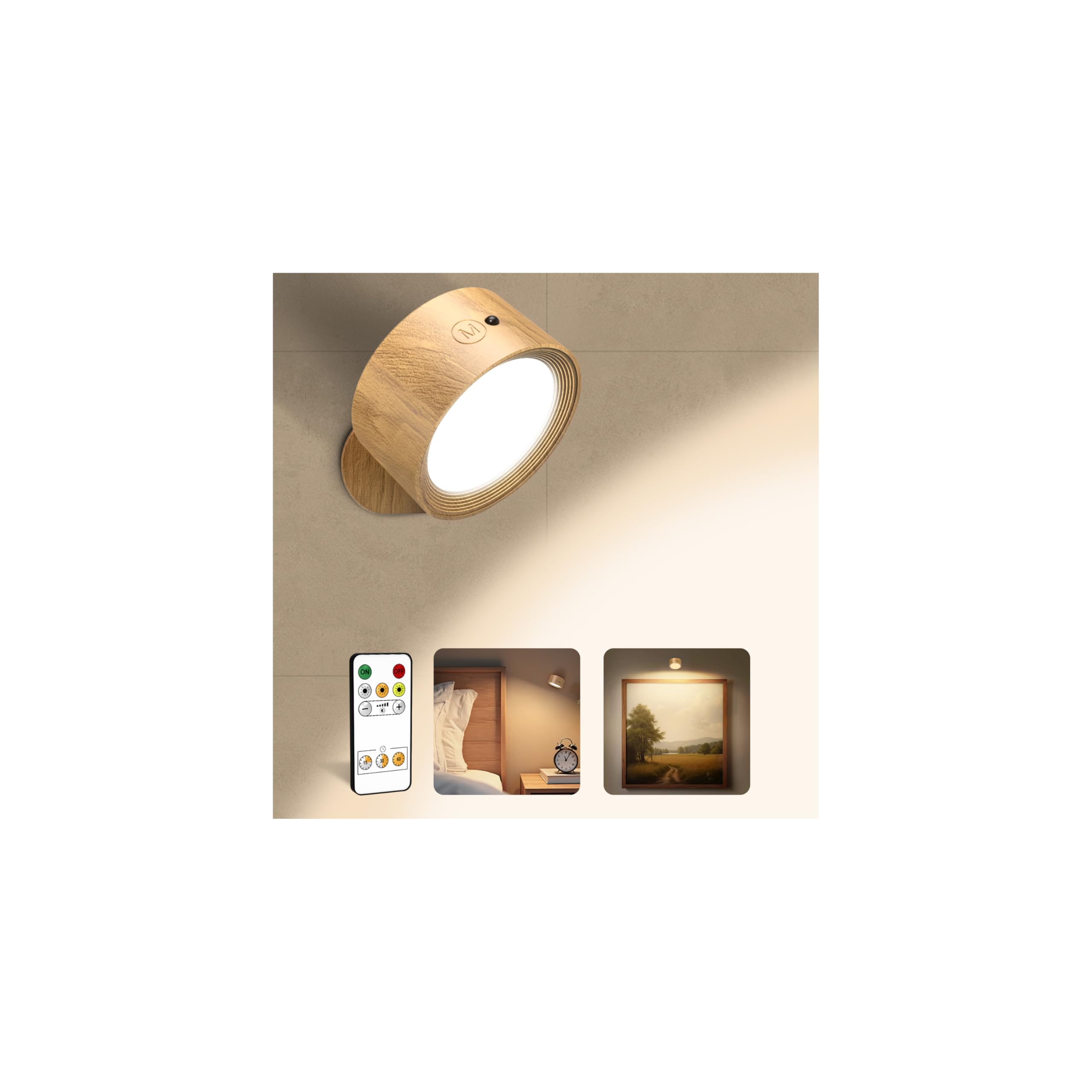 AMETHEUS LED wall light with warm-white glow for bedside reading.