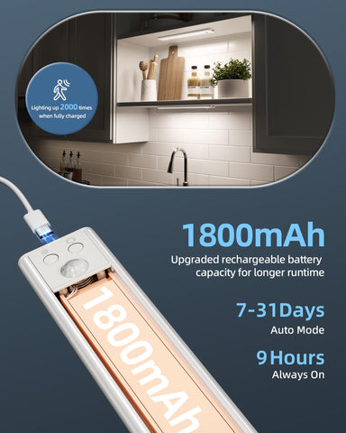 AMETHEUS magnetic mount light installed on a metal kitchen cabinet