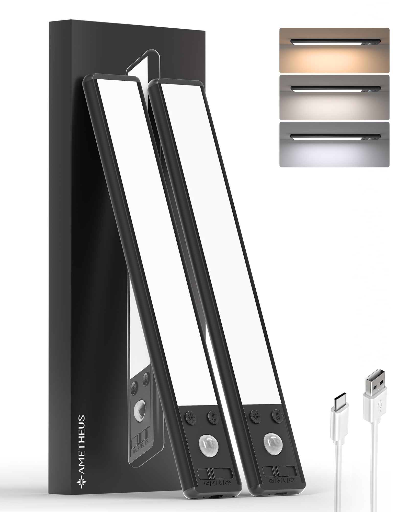 AMETHEUS under-cabinet lighting wireless 1900mAh battery for long use