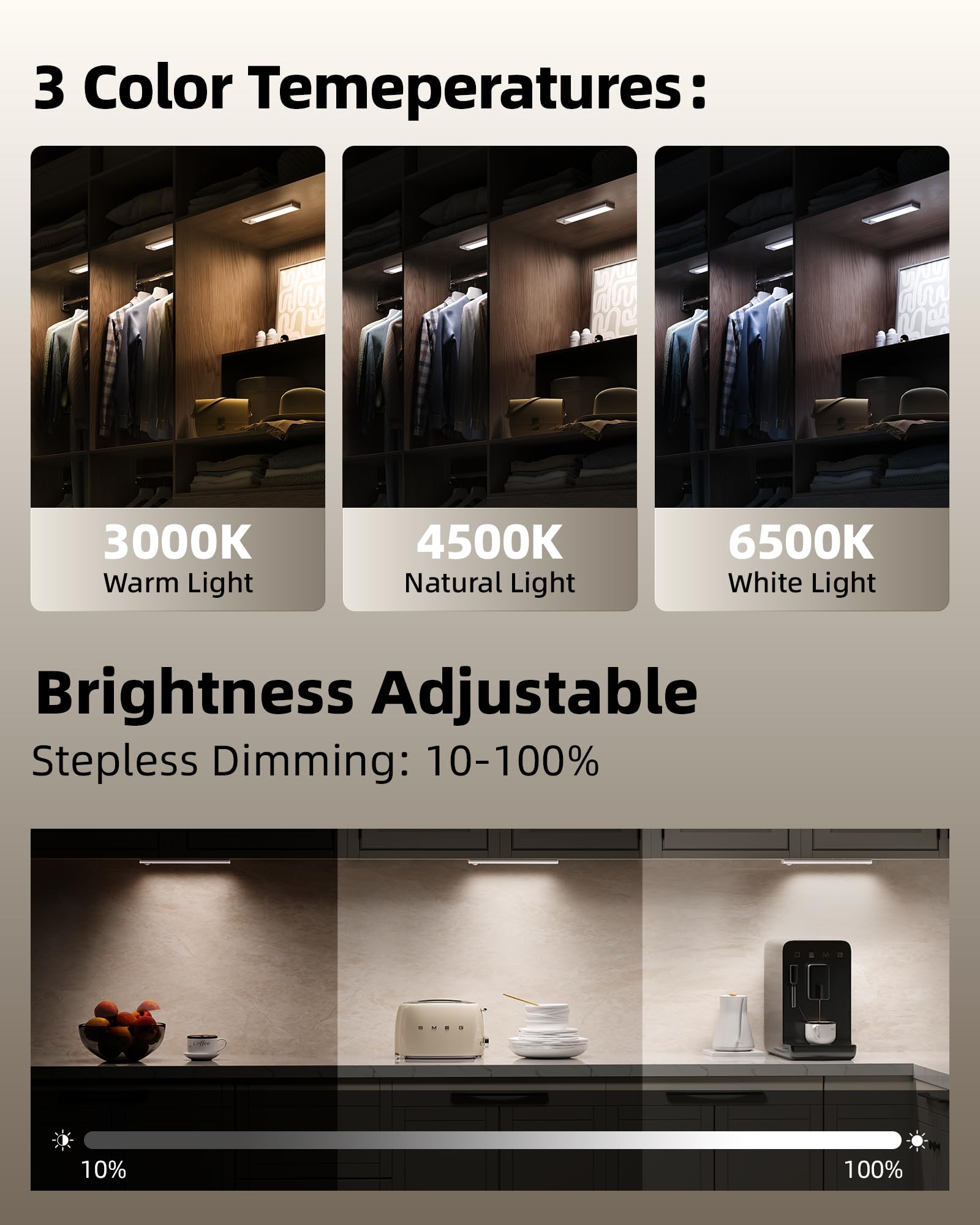 AMETHEUS USB-C charging keeps the lights ready without frequent replacements.