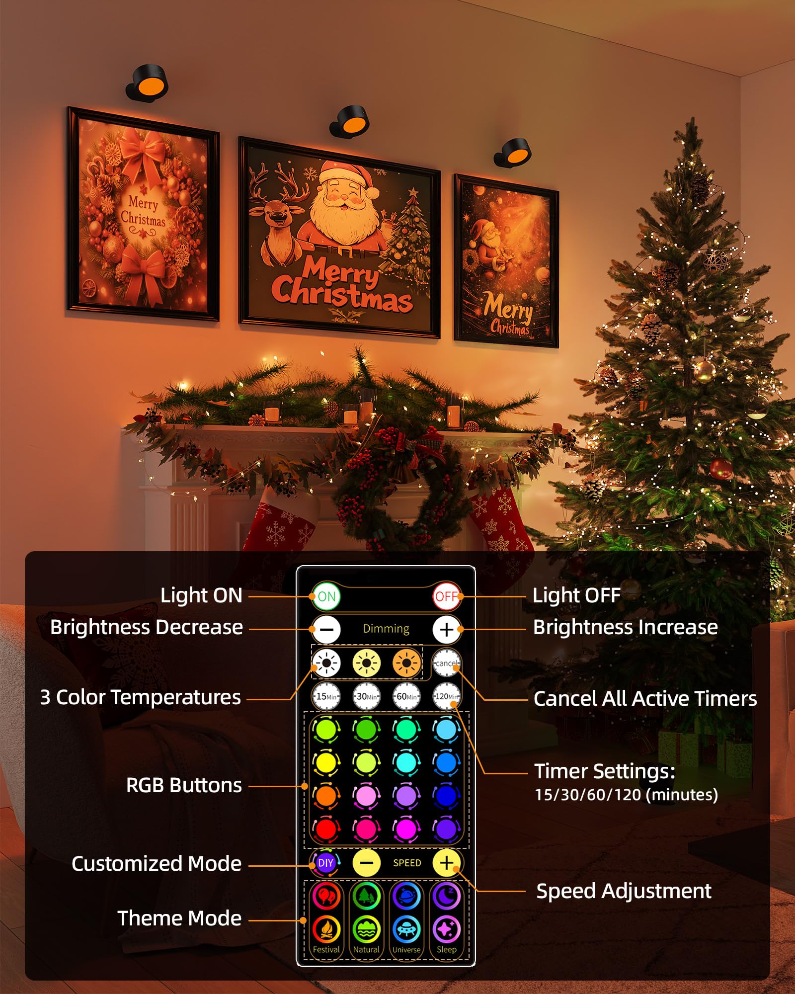 AMETHEUS color-changing wall lights offering 80 colors for ambience.