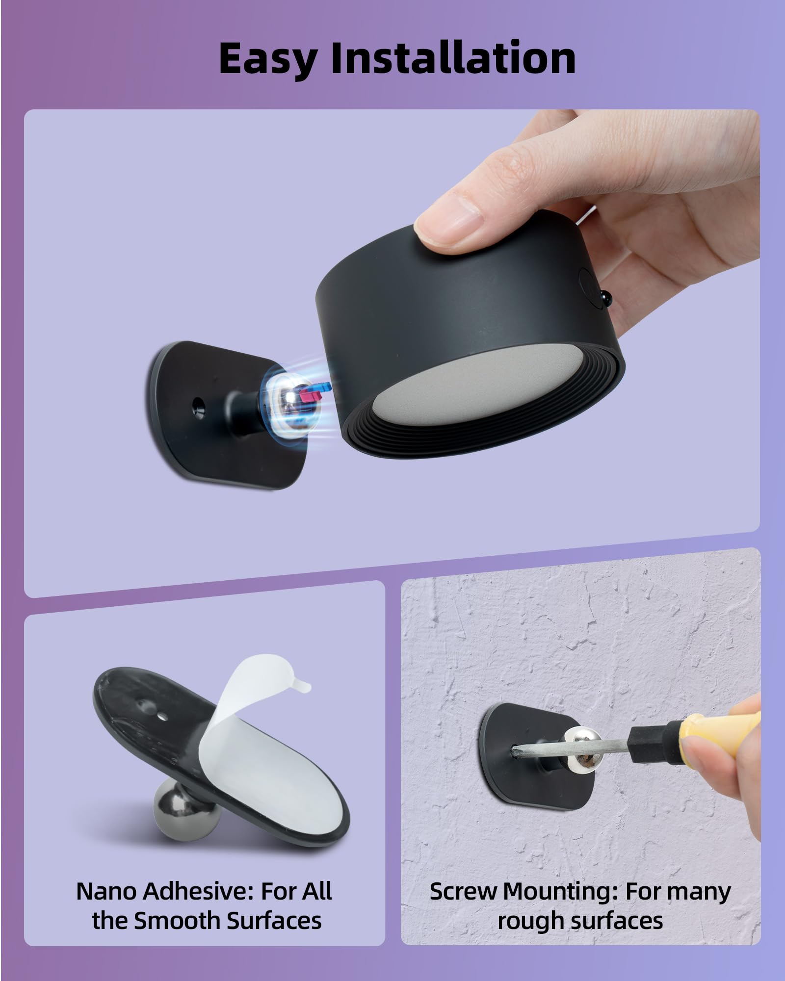 AMETHEUS package includes wall lights, USB-C cable, and warranty.