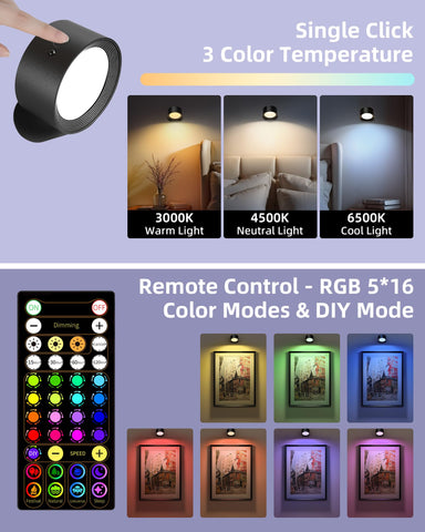 AMETHEUS remote-controlled wall lights for effortless mood adjustment.