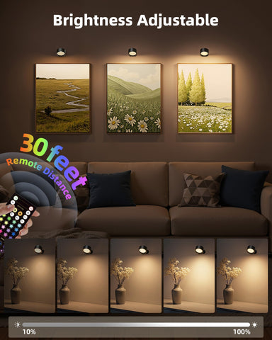 AMETHEUS 360° rotating wall lights for versatile room illumination.