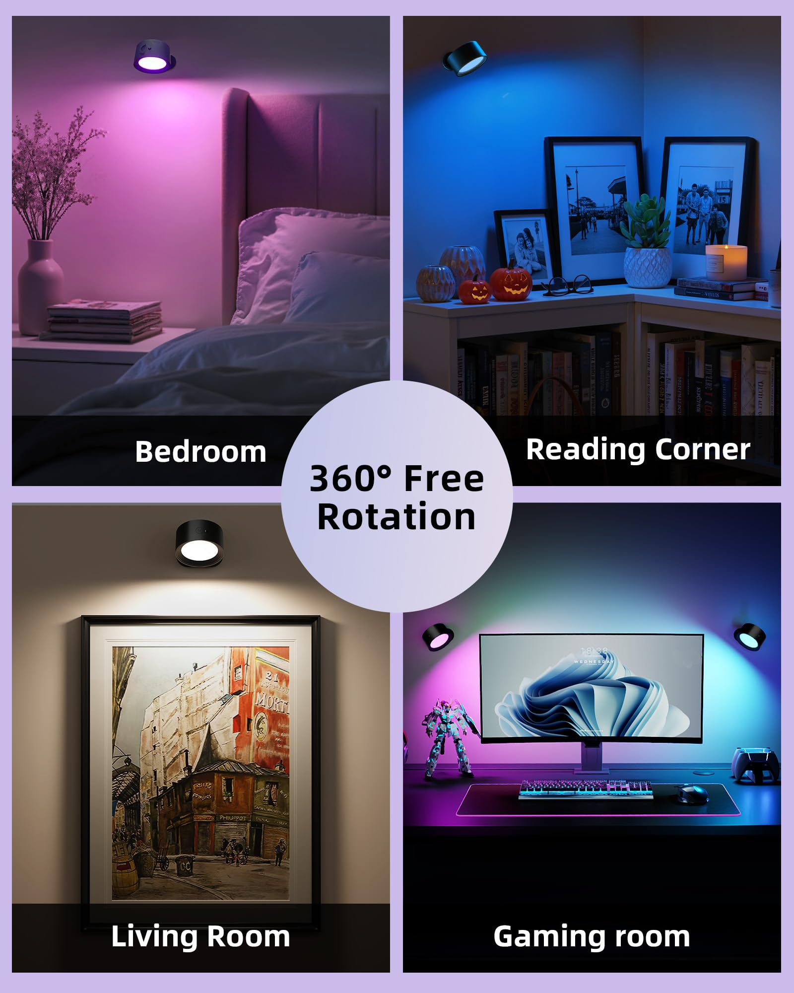 AMETHEUS wall lights with three temperatures and adjustable brightness.