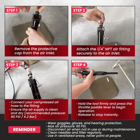 AMGSH needle tips used to tackle weld slag on metal surface
