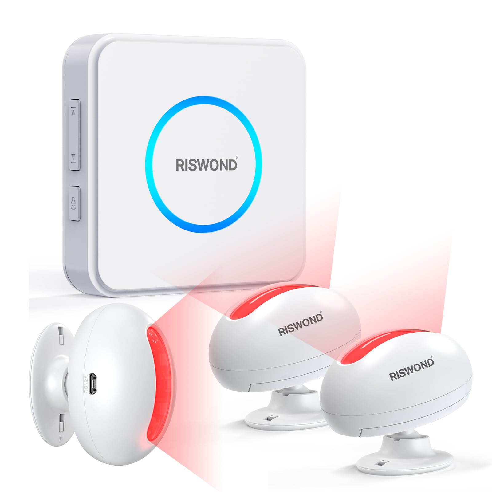 AMHEY Motion Sensor Door Chime front view showing the compact receiver for quick alerts.