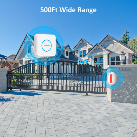 AMHEY Motion Sensor Door Chime 35 tones and volume levels for customizable alerts.