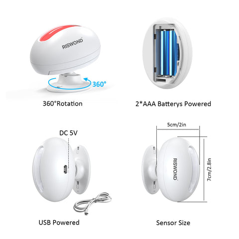 AMHEY Motion Sensor Door Chime angle-adjustment highlight precise home monitoring.