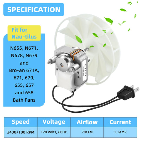 AMI PARTS YJF6178 motor spinning CCW with 70 CFM airflow support