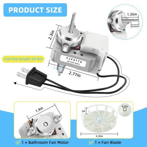 AMI PARTS YJF6178 replacement fits Nau-tilus and Bro-an bath fans for easy upgrade