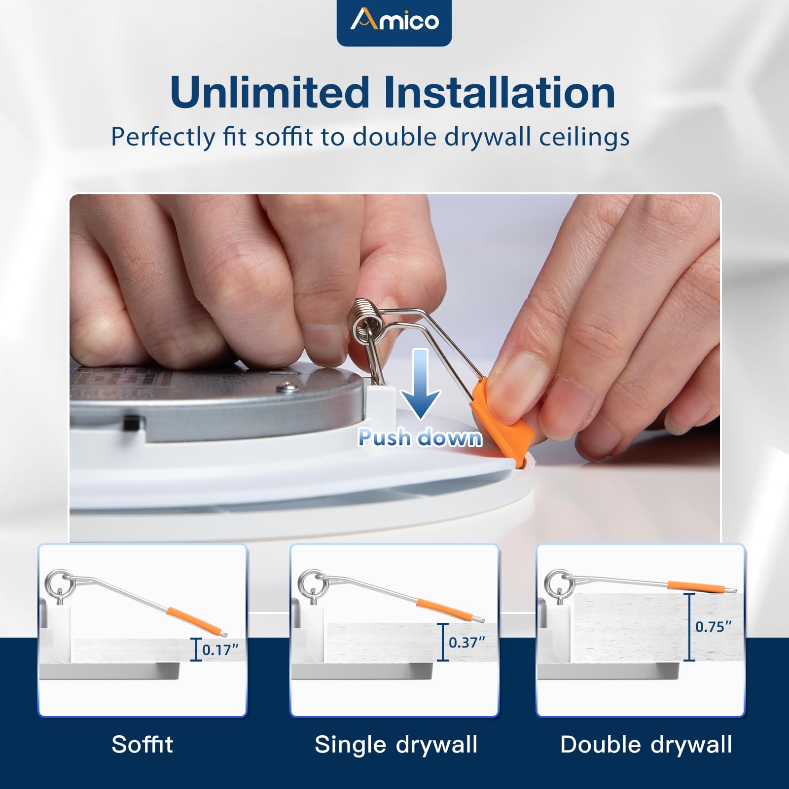 Amico 1000 lumens, 12W LED downlight for energy-efficient brightness