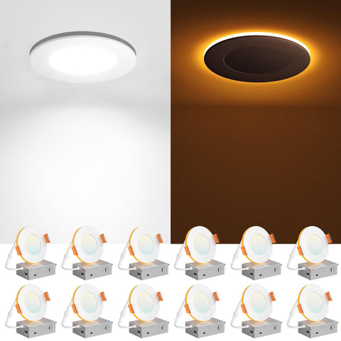 Amico 12-pack 3-inch LED downlight with flexible color temps for versatile ambience