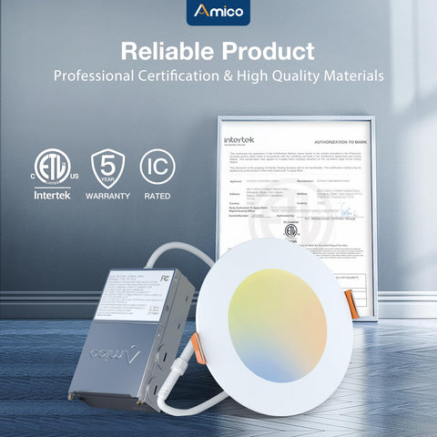 Amico dimmable LED downlight with CCT options supports varied tasks