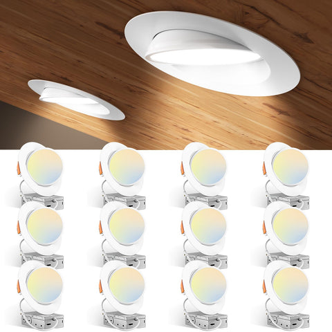 Amico 6-inch gimbal recessed light with 360° rotation for flexible living room lighting.