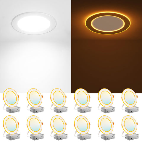 Amico 12-pack 6-inch LED downlights packaged for quick ceiling installation.
