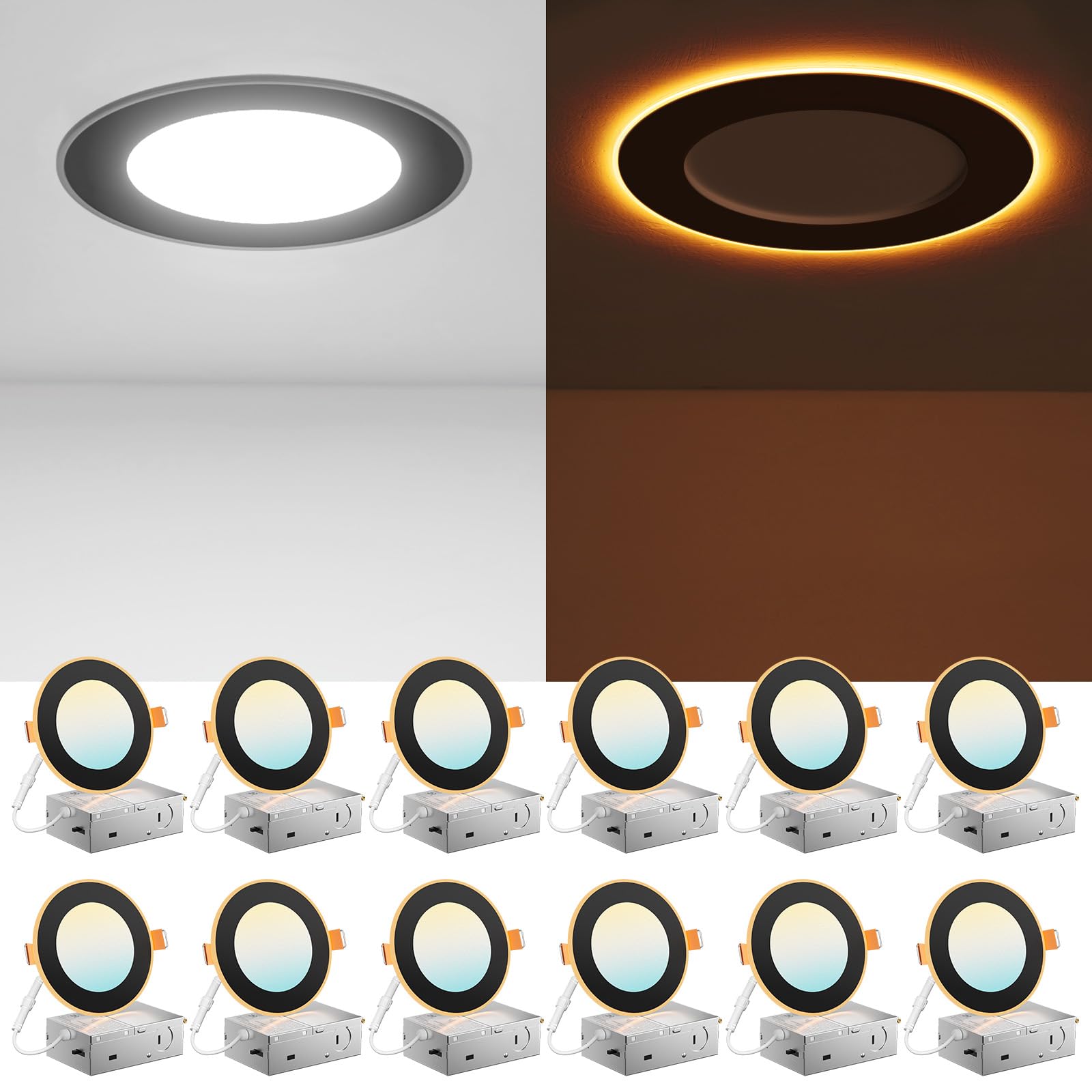 Amico 4-inch LED recessed downlight in a 12-pack for flexible ceiling lighting