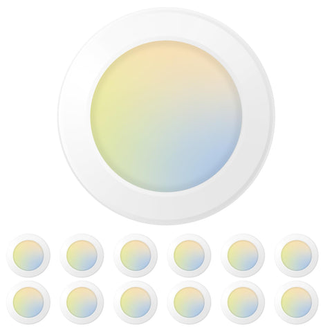 Amico 12-pack LED disk light installation for quick ceiling retrofit