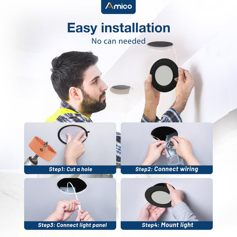 Amico 1200 lumen, 12W LED downlight delivering bright, efficient illumination