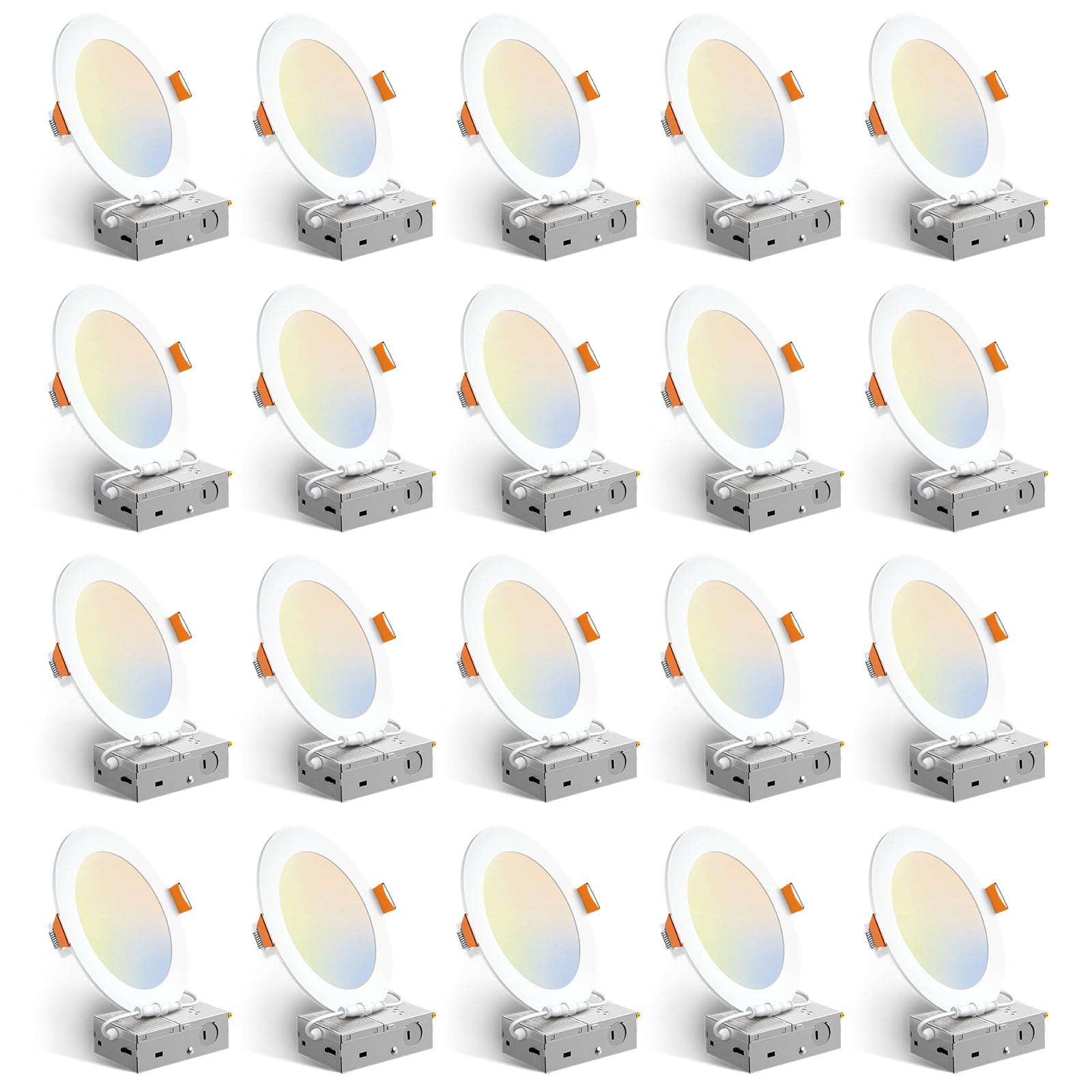 Amico 20-pack 6-inch recessed lights with junction box for quick retrofit installs