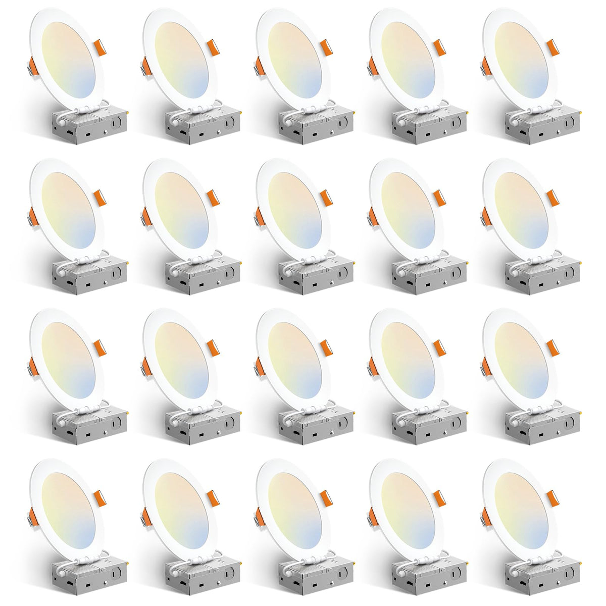 Amico 20-pack 6-inch recessed lights with junction box for quick retrofit installs