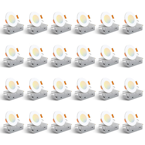 Amico 24-pack 3-inch recessed lights with junction box for quick installation
