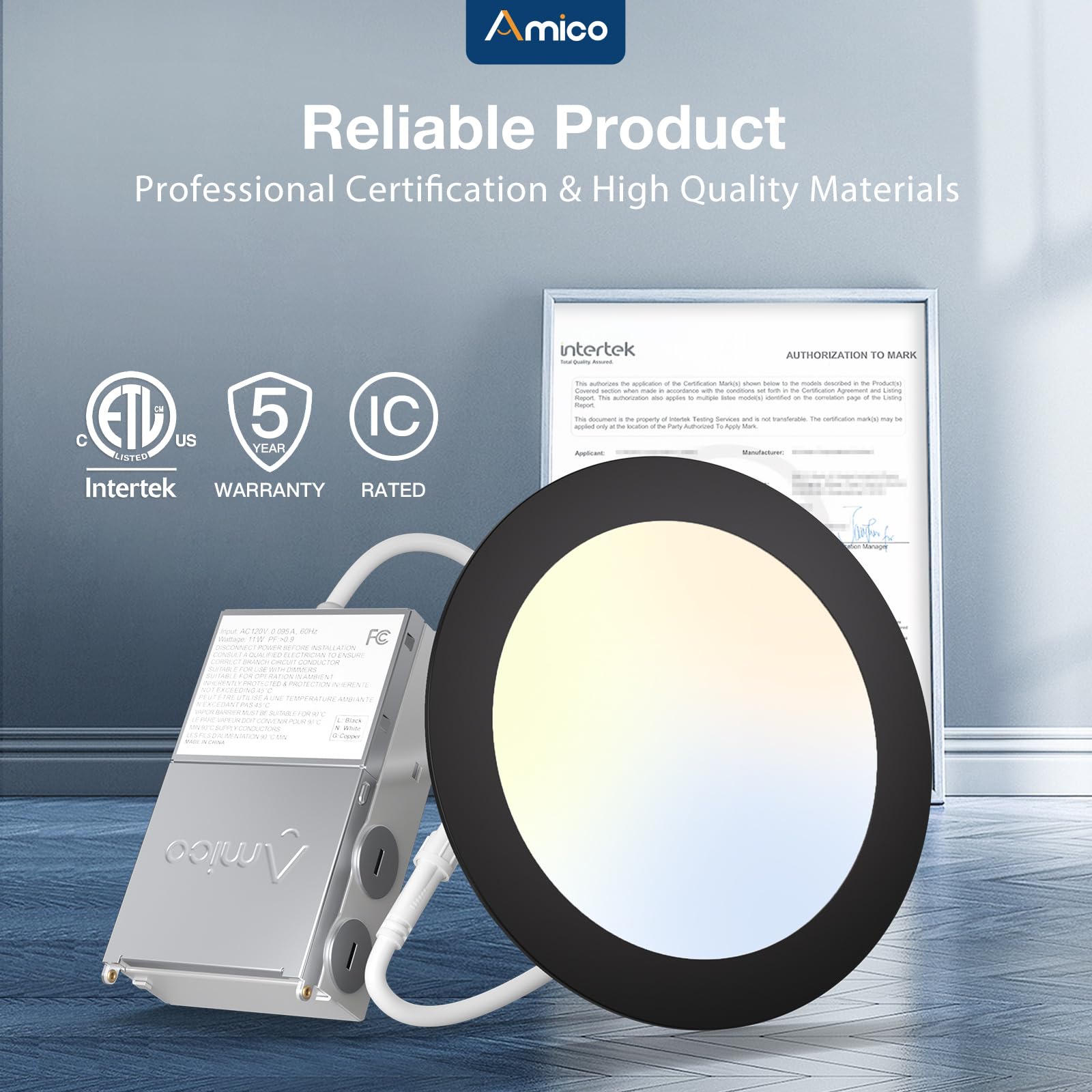 Amico 24-pack six-inch black downlight delivers energy-saving performance