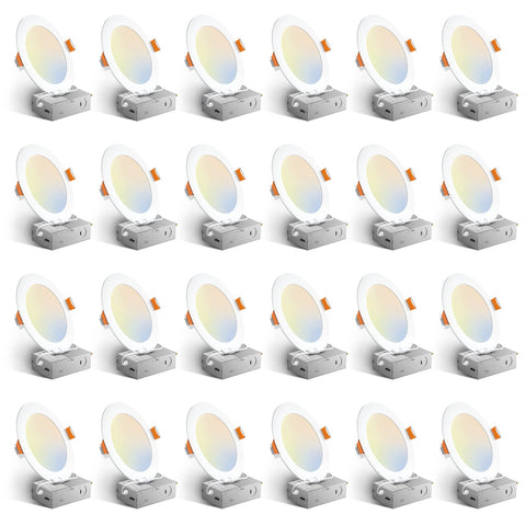 Amico 24-pack 6-inch LED downlight with ultra-thin wafer design for tight ceilings.