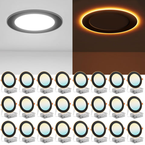 Amico 6-inch downlight front view with slim canless design for quick installation