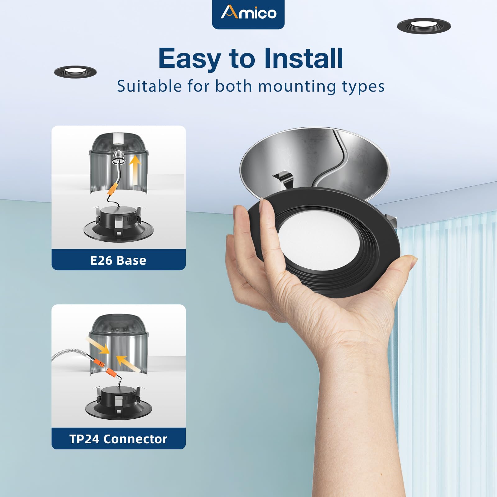 Amico 24 pack can lights offering scalable, uniform room lighting