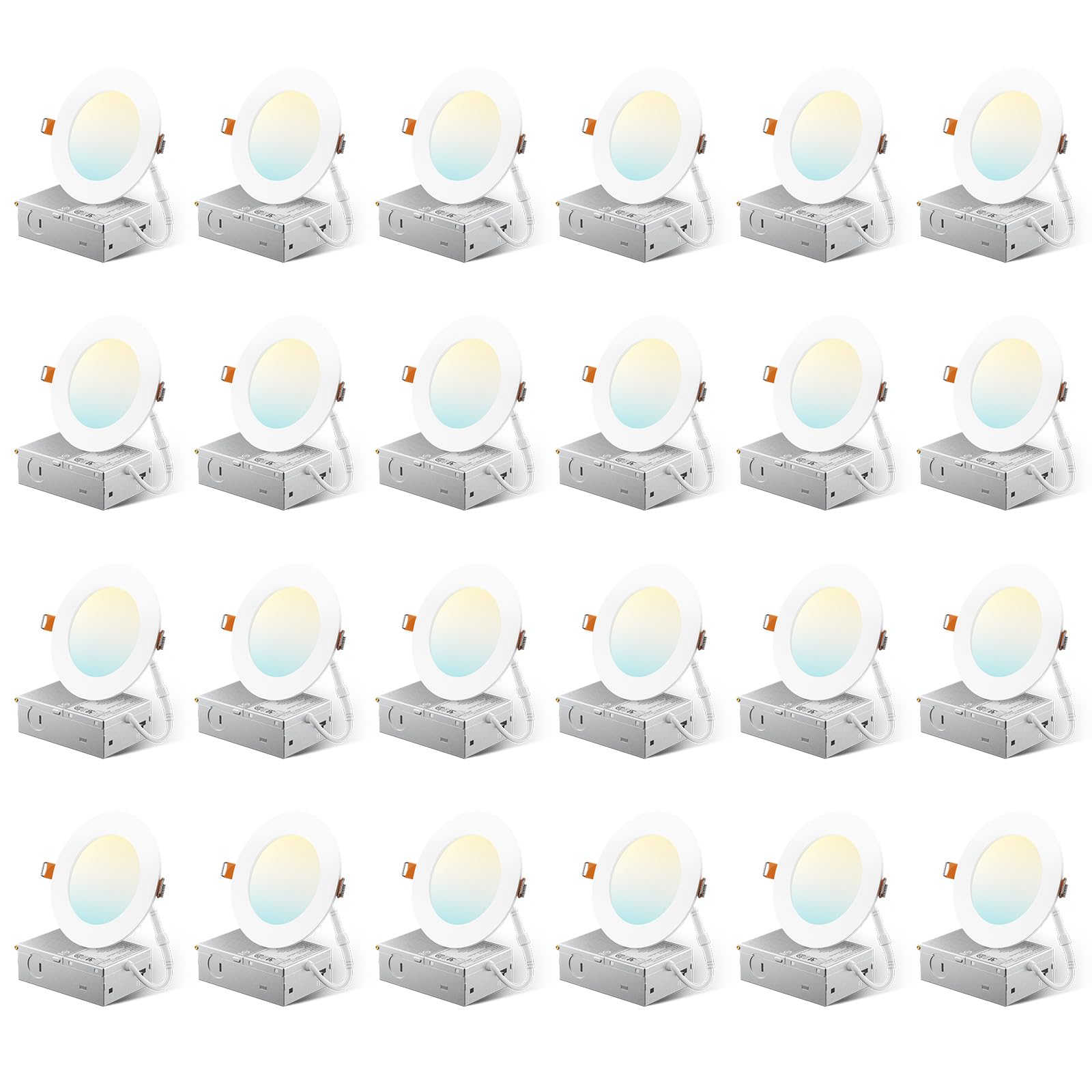 Amico 4-inch ultra-thin LED downlight with junction box for quick, clean installation.