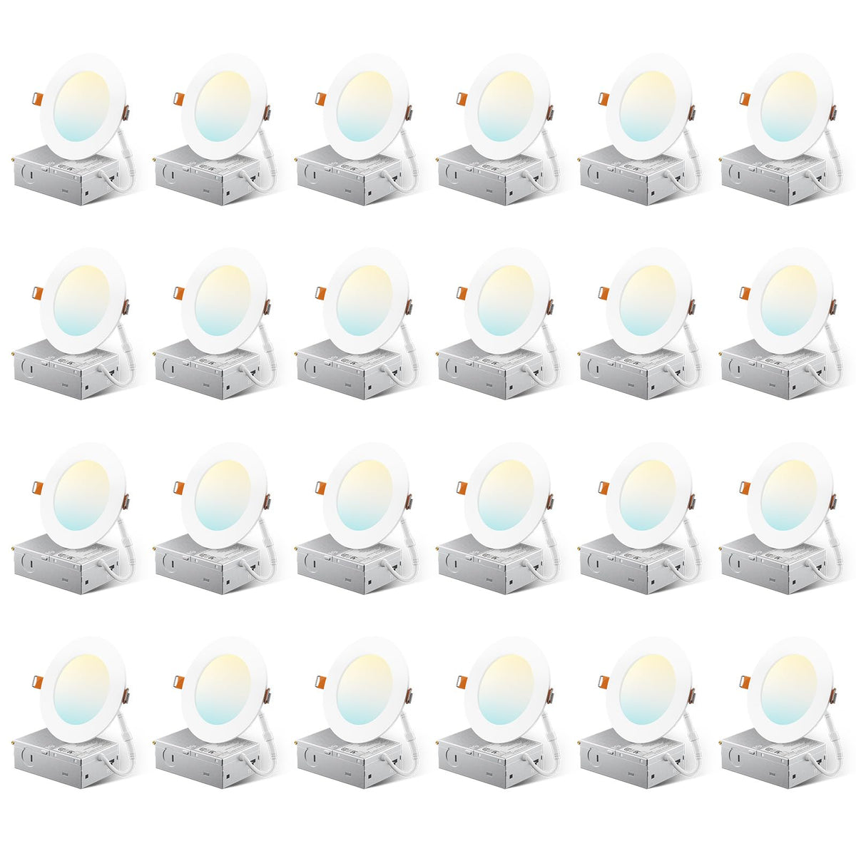 Amico 4-inch ultra-thin LED downlight with junction box for quick, clean installation.