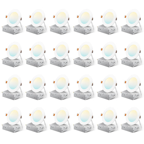 Amico 4-inch ultra-thin LED downlight with junction box for quick, clean installation.