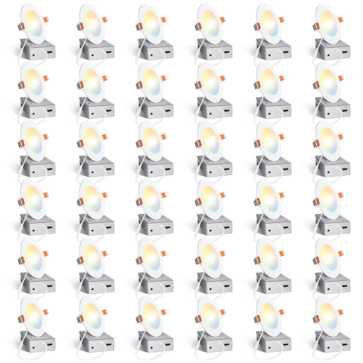 Amico 36-pack four-inch LED downlight pack for energy-efficient ceiling retrofit.