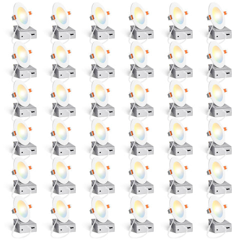Amico 36-pack four-inch LED downlight pack for energy-efficient ceiling retrofit.
