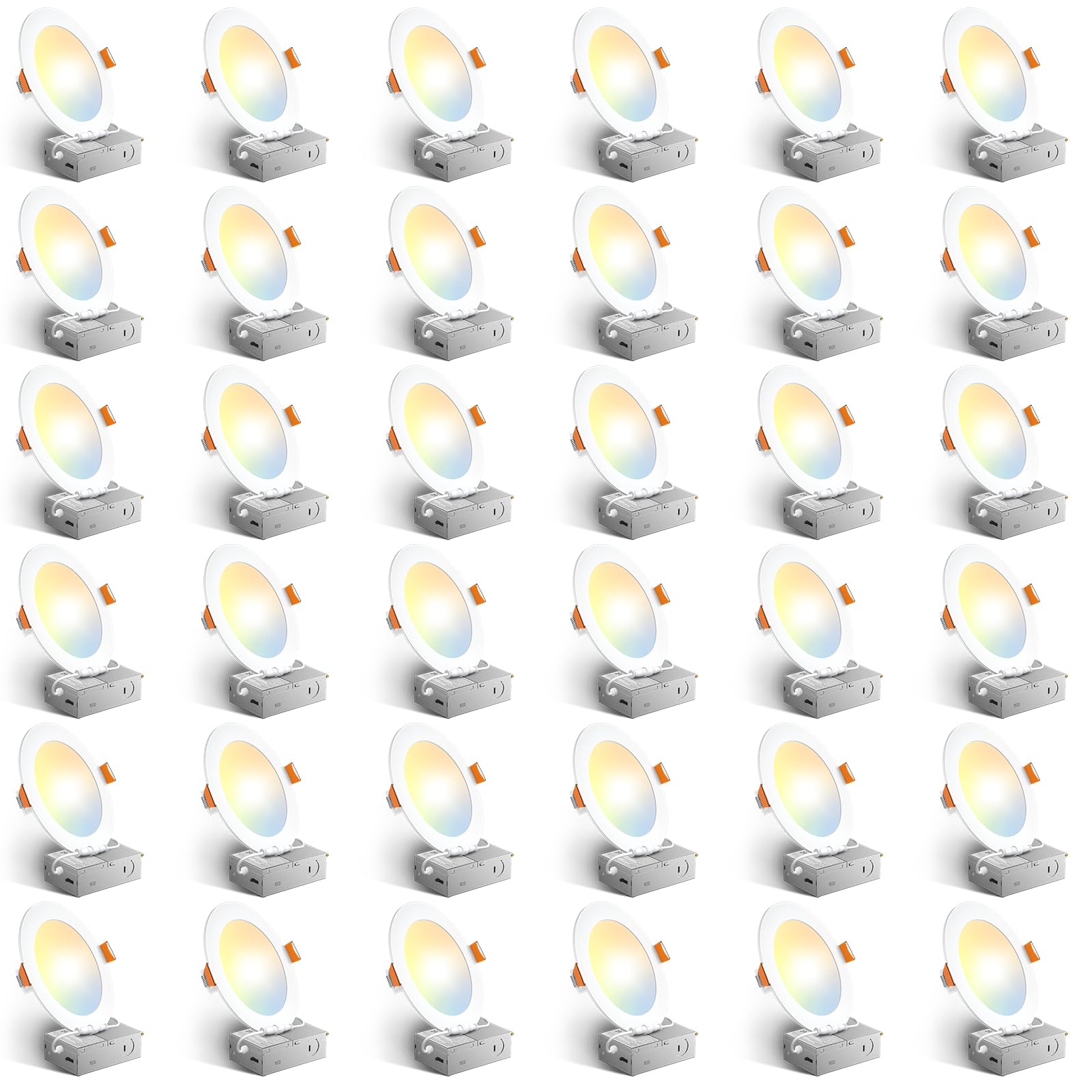Amico 36-pack 6-inch ultra-thin LED downlight with J-box for retrofit