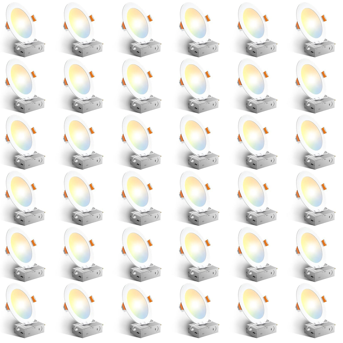 Amico 36-pack 6-inch ultra-thin LED downlight with J-box for retrofit