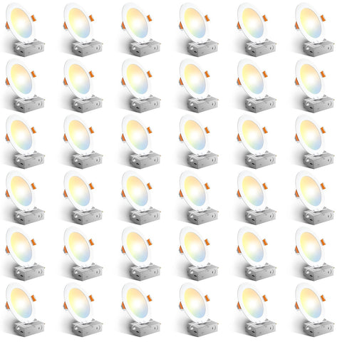 Amico 36-pack 6-inch ultra-thin LED downlight with J-box for retrofit