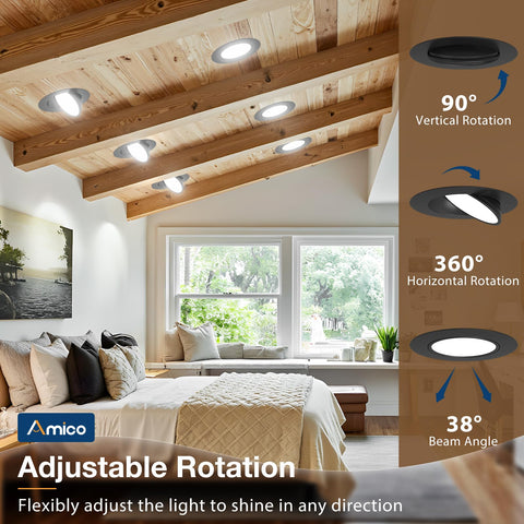 Amico 360-degree and 90-degree eyeball downlight for precise accent lighting