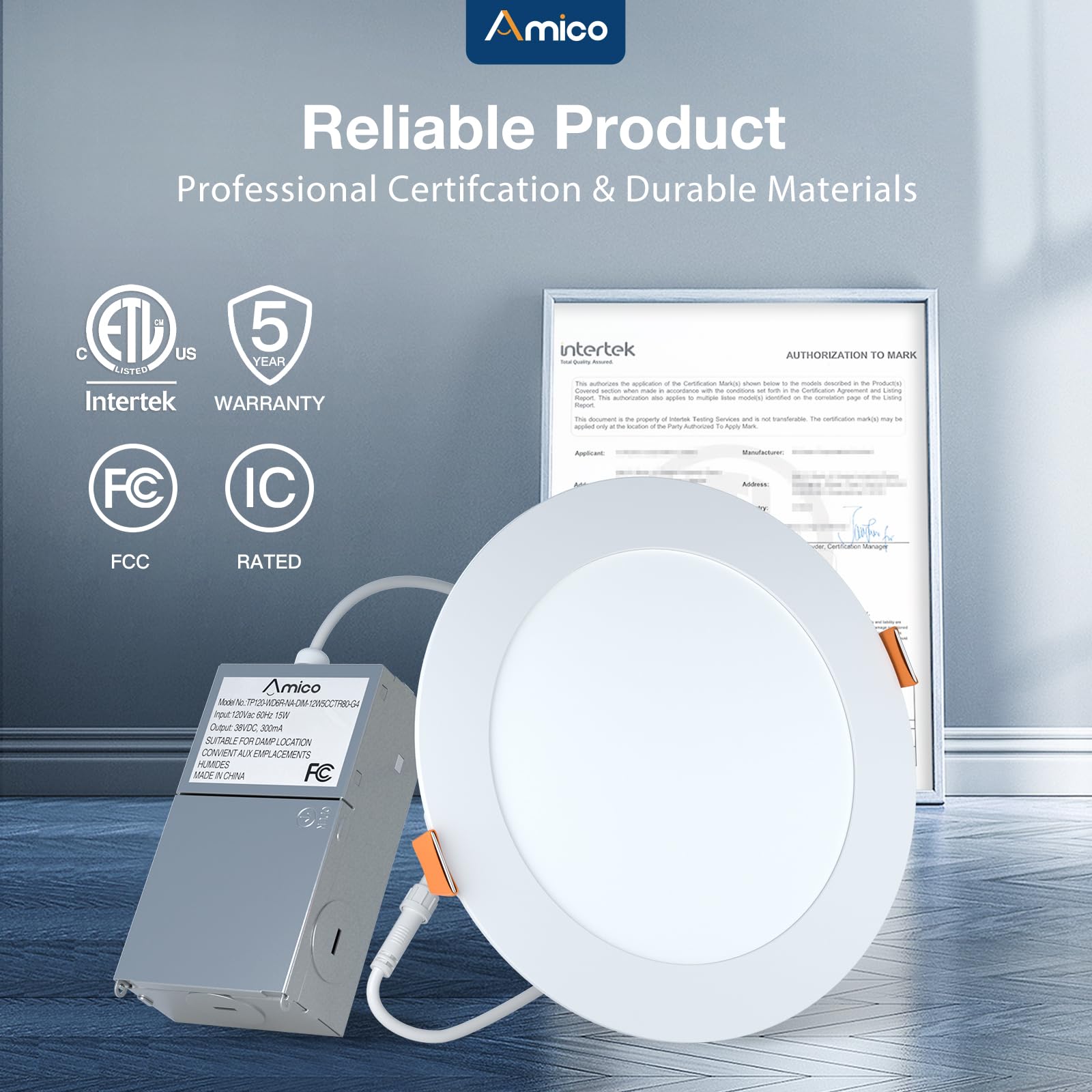 Amico canless design fits spaces with only two inches of ceiling clearance.