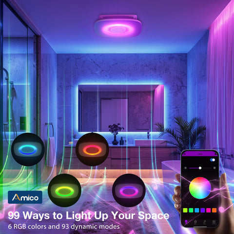 Amico 3CCT white light options for warm to daylight scenes.