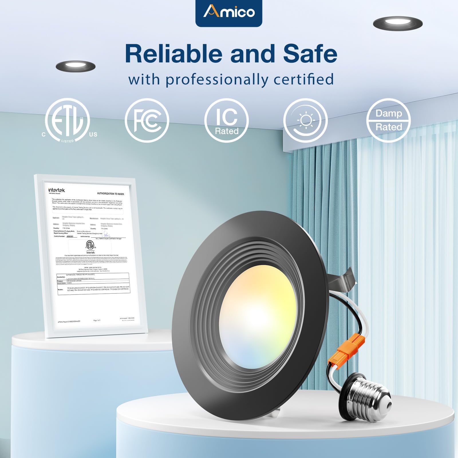 Amico damp rated black baffle trim for bathrooms