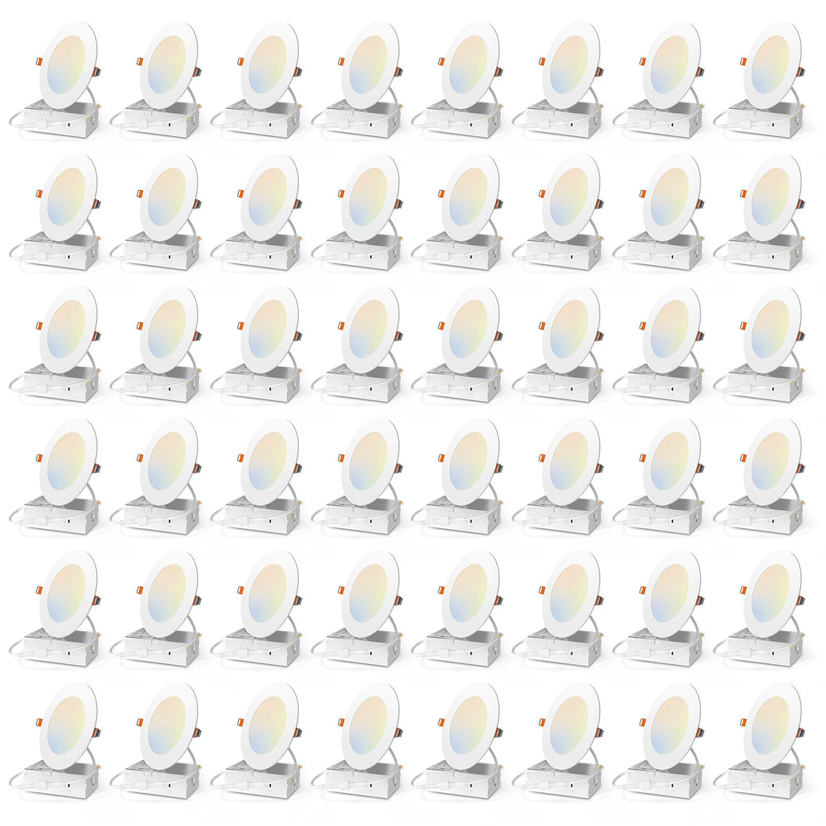 Amico 48-pack 4-inch 5CCT recessed downlight with adjustable color temperature for flexible room ambiance.