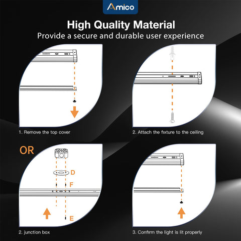 Amico 4ft wraparound in an office environment with glare-free ceiling wash