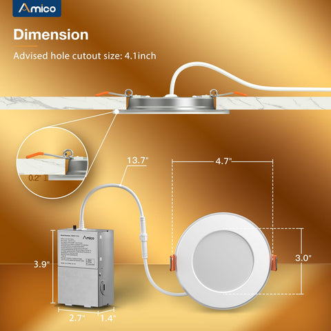 Amico ETL and FCC certified recessed lighting for reliable performance.
