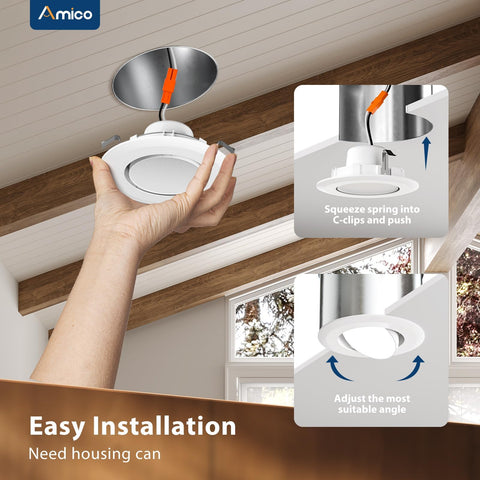Amico LED downlight delivers 650 lumens from 7W for efficiency.
